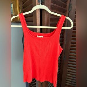 Madewell Ribbed Tank Top. Size S. Poppy color. EUC.